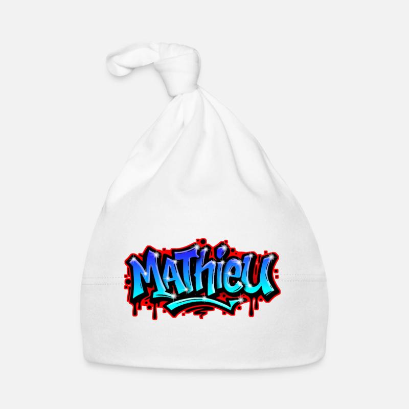 Mathieu Graffitiprintable name Urban Blue Organic Baby Cap