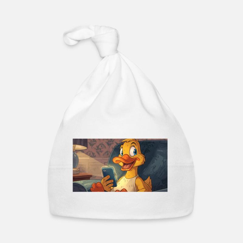 Duck on the smartphone Organic Baby Cap