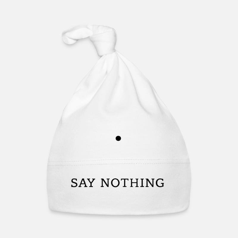 Silence — Minimalist Typography Design Organic Baby Cap
