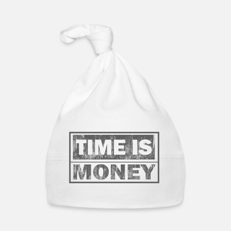 Time is money: Two line strong text Organic Baby Cap