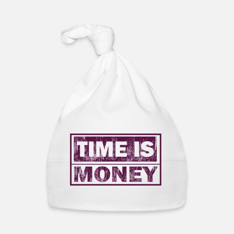 Le temps, c’est de l’argent – impression de texte graphique Bonnet bio Bébé