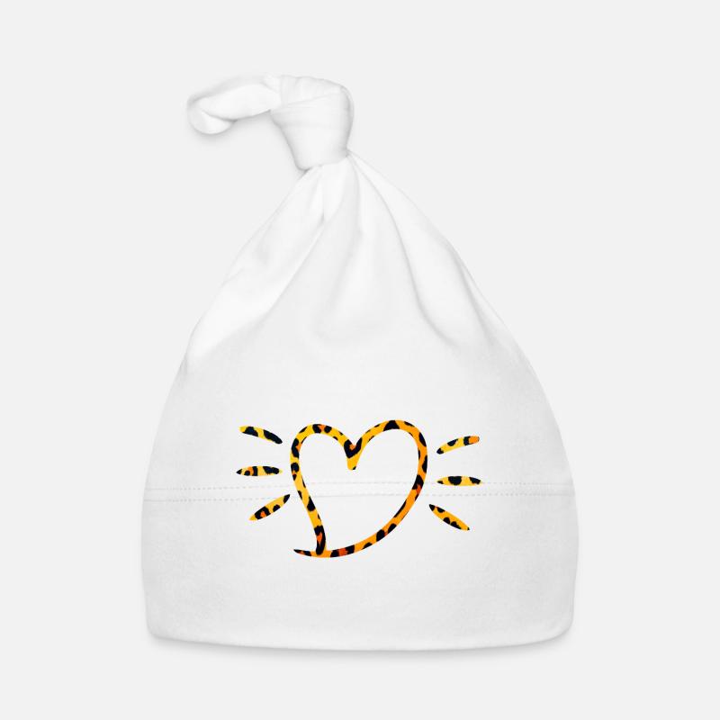 Cœur de léopard aux rayons du soleil Bonnet bio Bébé
