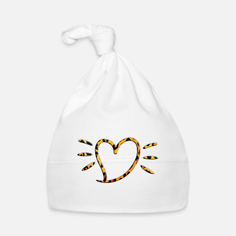 Leopard Herz Strahlen Baby Bio-Mütze