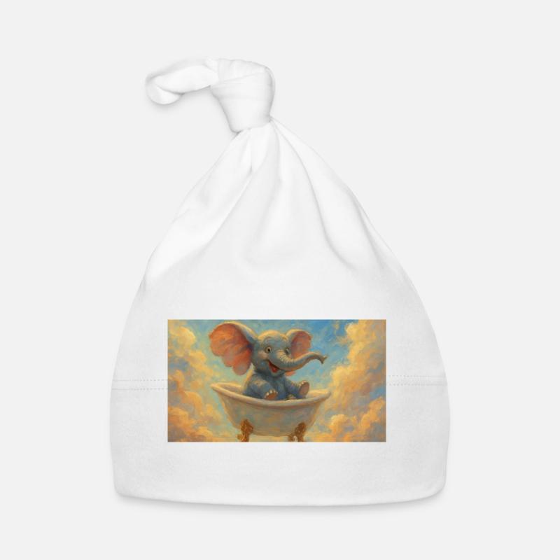 Bain d’éléphant dans le ciel Bonnet bio Bébé
