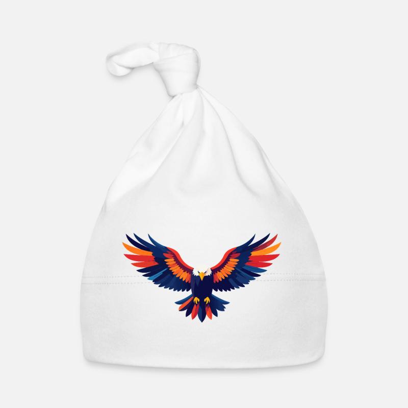 Colorful Eagle Flight Eagle Outstretched Wings Motif Organic Baby Cap