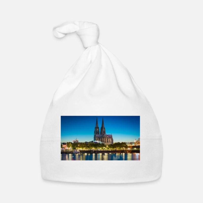 Kölner Dom Abendlicht Silhouette Baby Bio-Mütze