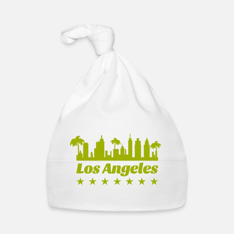 Los Angeles Skyline Palm Trees Silhouette Organic Baby Cap