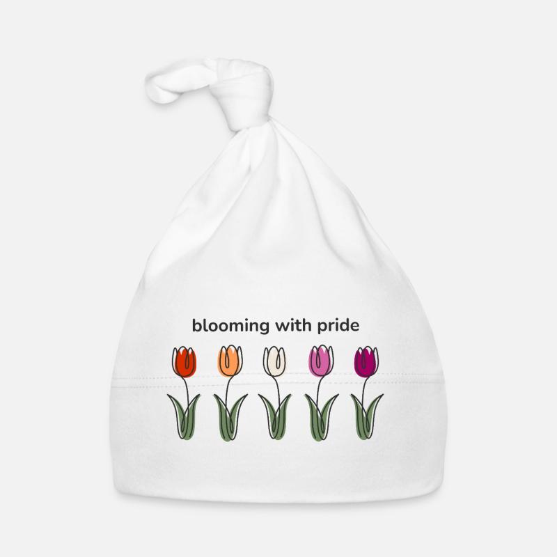 Blooming with Pride-Tulpen in lesbischen Farben Baby Bio-Mütze