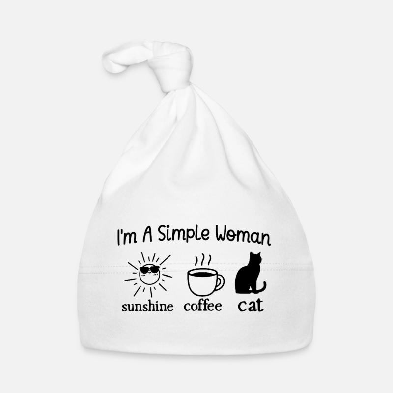 Ich bin eine einfache Frau Sonnenschein-Kaffeekatze Baby Bio-Mütze