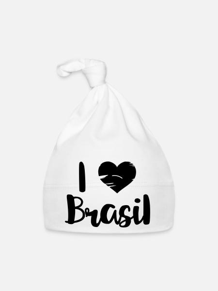 I love Brasil - Baby Bio-Mütze - Weiß - Vorne