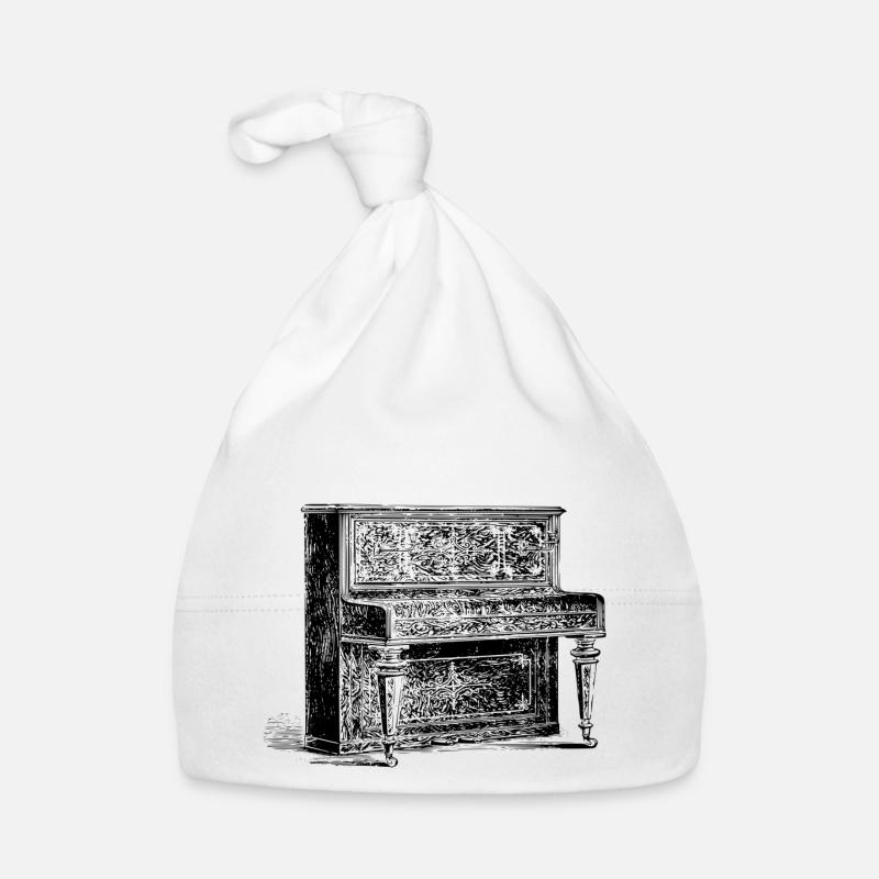 piano - Bonnet bio Bébé - blanc