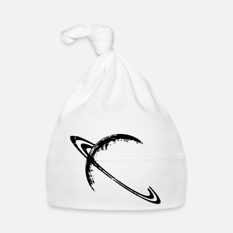Saturne et ses anneaux - Bonnet bio Bébé - blanc