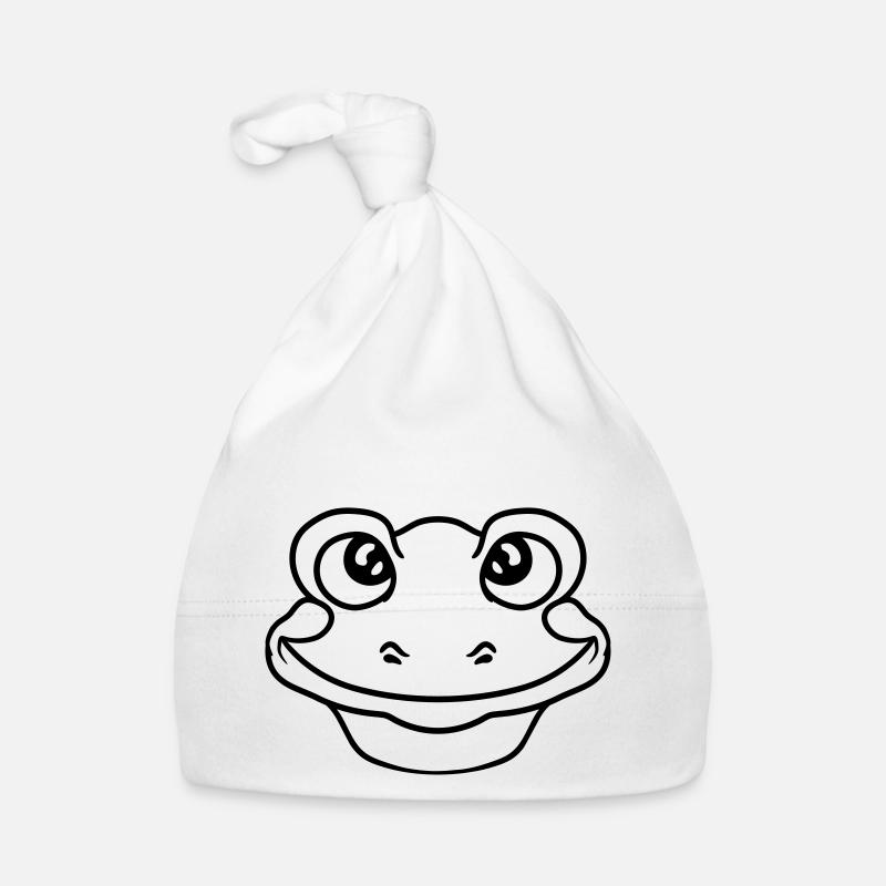 face head frog sitting cute cute small c Organic Baby Cap