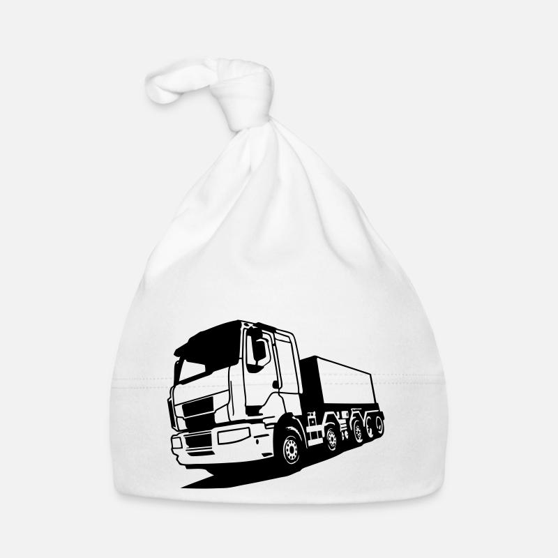 camion - Bonnet bio Bébé - blanc
