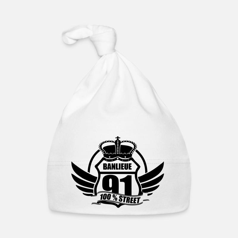 BANLIEUE 91 - Bonnet bio Bébé - blanc