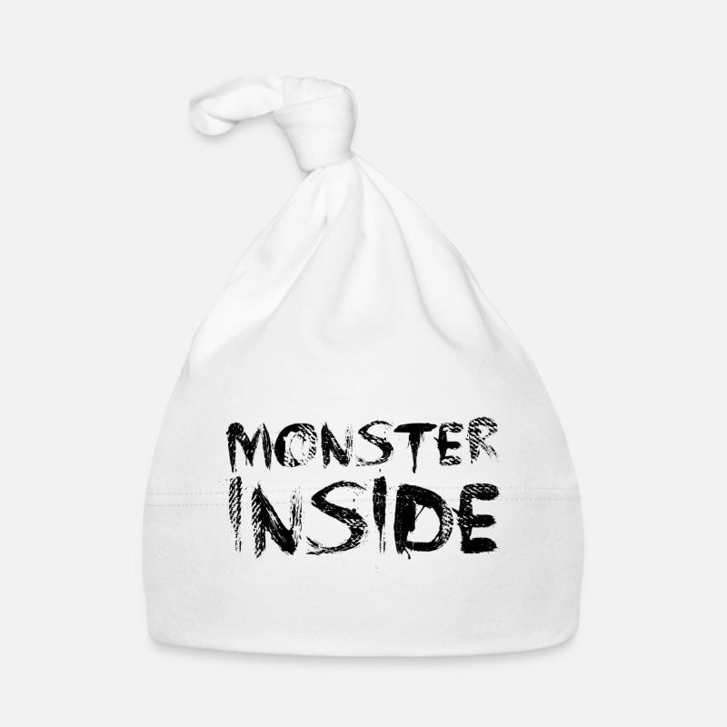 Monstre à l'intérieur - Bonnet bio Bébé - blanc