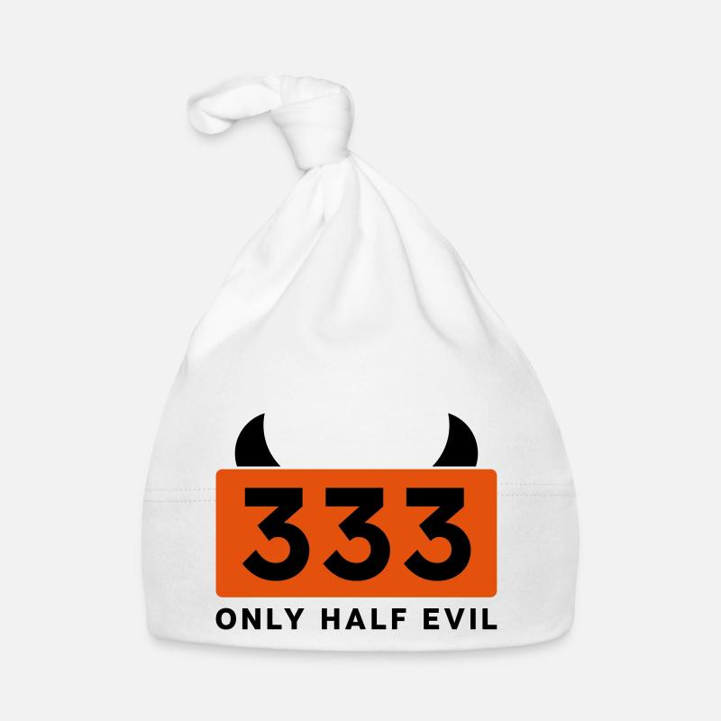 333 ONLY HALF EVIL - Organic Baby Cap - white