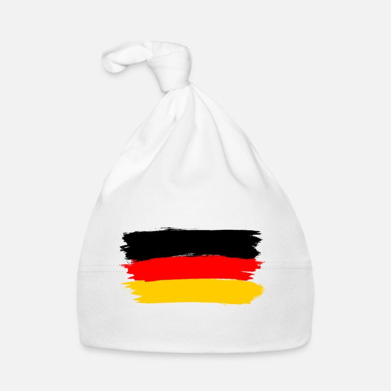 Drapeau de l’Allemagne ✅ Drapeau de l’Allemagne ✔ - Bonnet bio Bébé - blanc