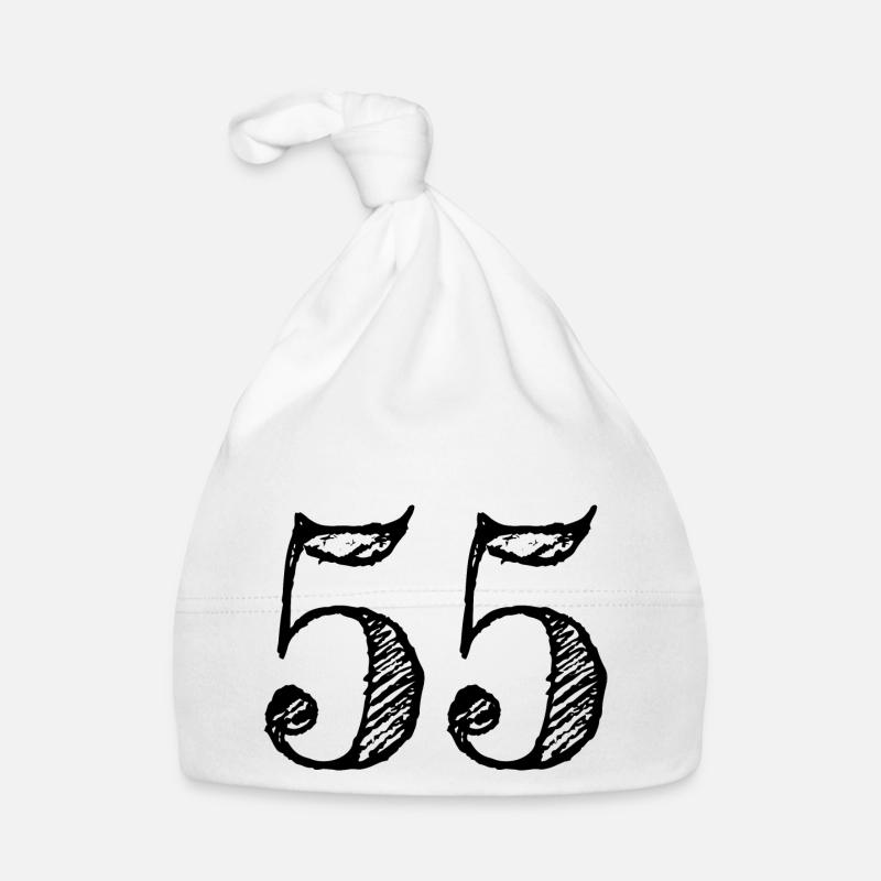 Chiffre 55 cinquante-cinq (handdrawn) Bonnet bio Bébé