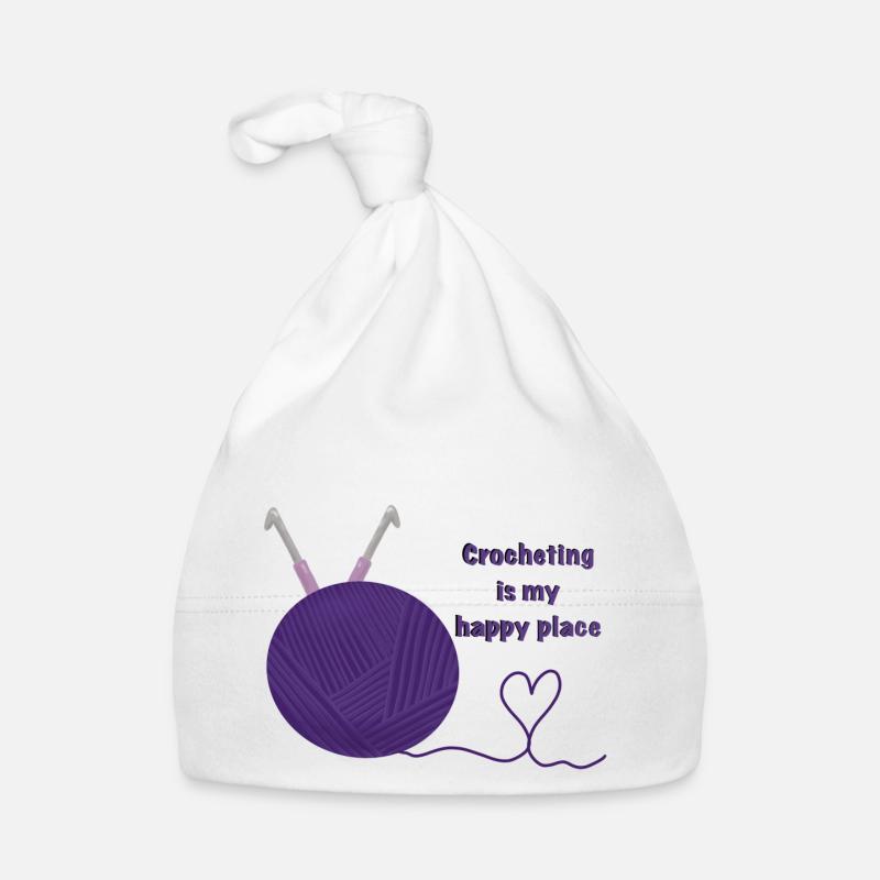 Crochet est mon endroit heureux Bonnet bio Bébé