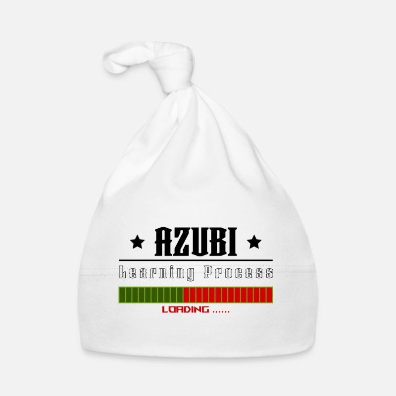 AZUBI learning process loading white tshirt Baby Bio-Mütze