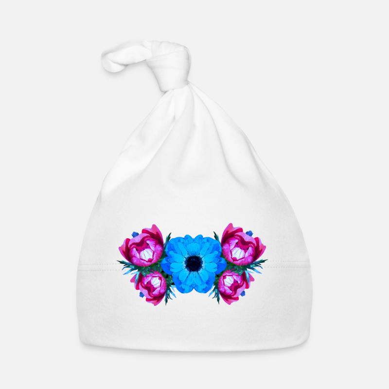 shirt blumenmuster, Anemonenmuster wasserfarbe Baby Bio-Mütze