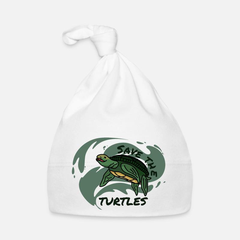 Save the turtles water sea plastic wave Organic Baby Cap