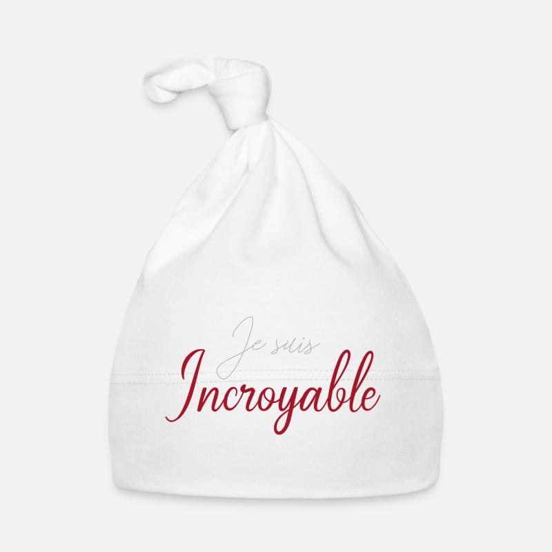 Je suis Incroyable Script Rouge Bonnet bio Bébé