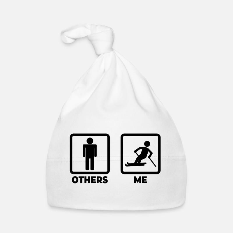 Skier stick figure Organic Baby Cap