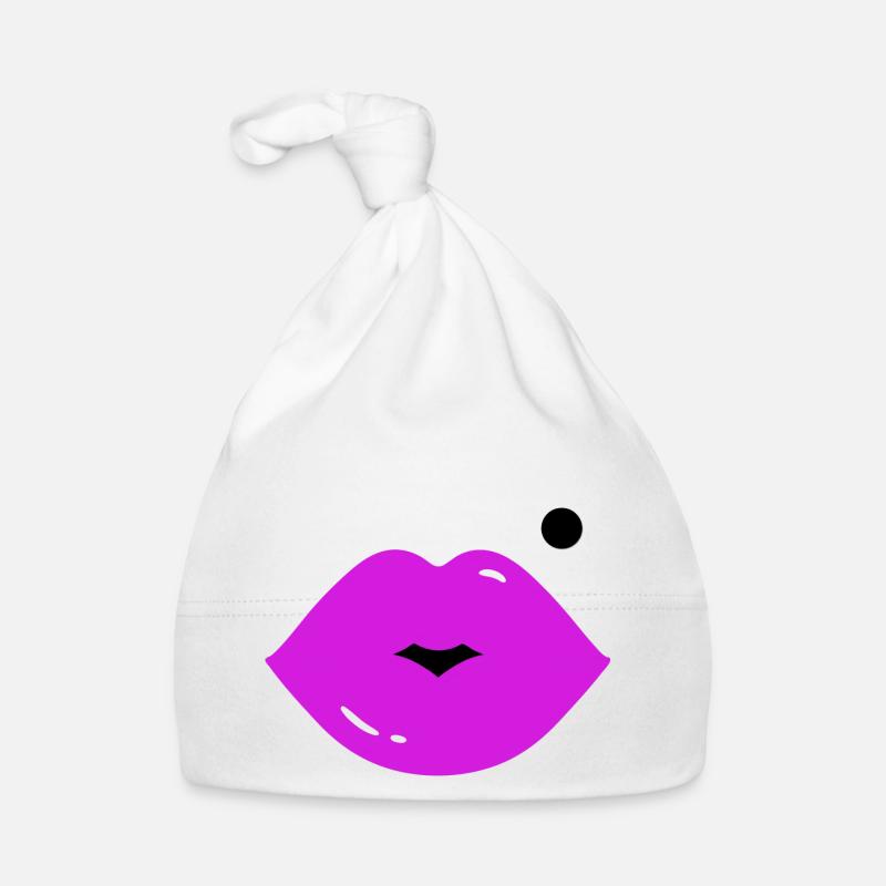 Lippen mit Muttermal Baby Bio-Mütze