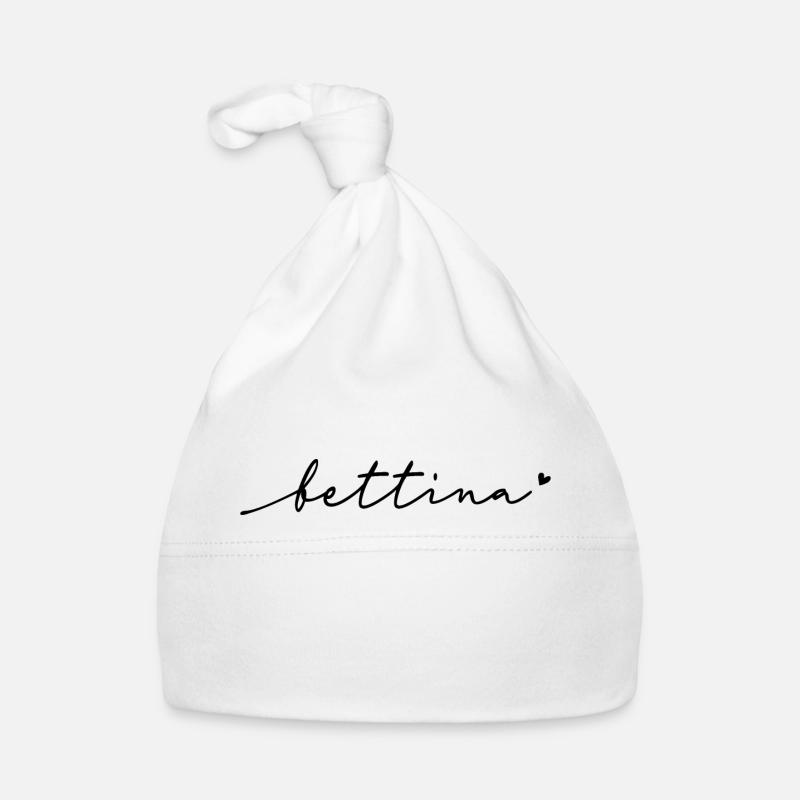 Bettina Cursive Name Organic Baby Cap
