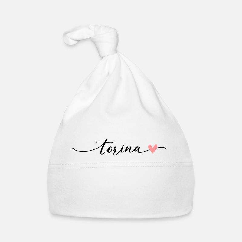 Torina Name Calligraphy Font Organic Baby Cap