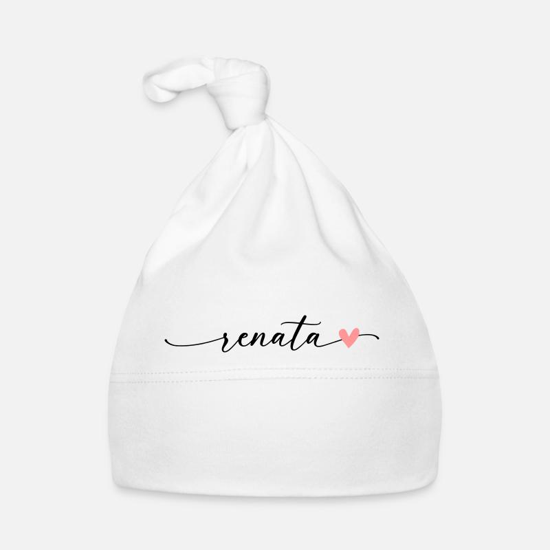Renata Name Calligraphy Font Organic Baby Cap