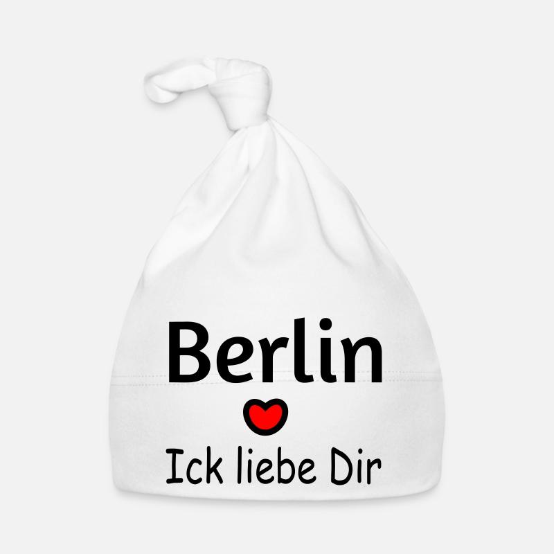 Berlin Ich liebe Dir - Baby Bio-Mütze - Weiß