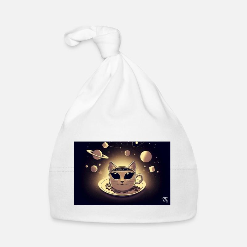 Space Cat Kaffee Baby Bio-Mütze