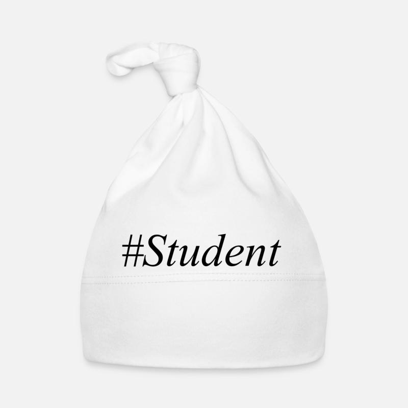 #Student Logo Black - Organic Baby Cap - white