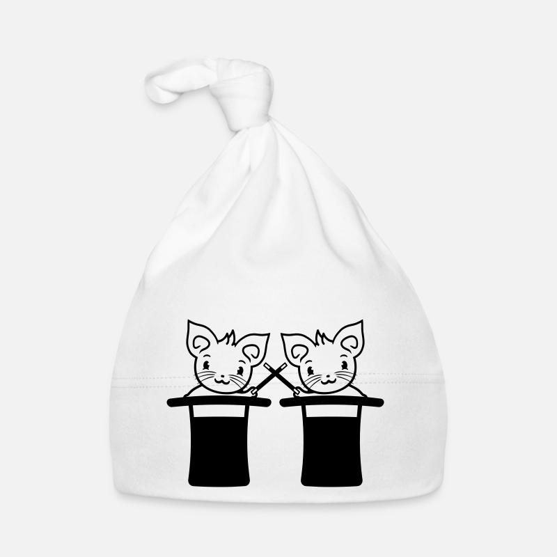 2 Magical Enchanted Top Hat Wizard Cats Organic Baby Cap