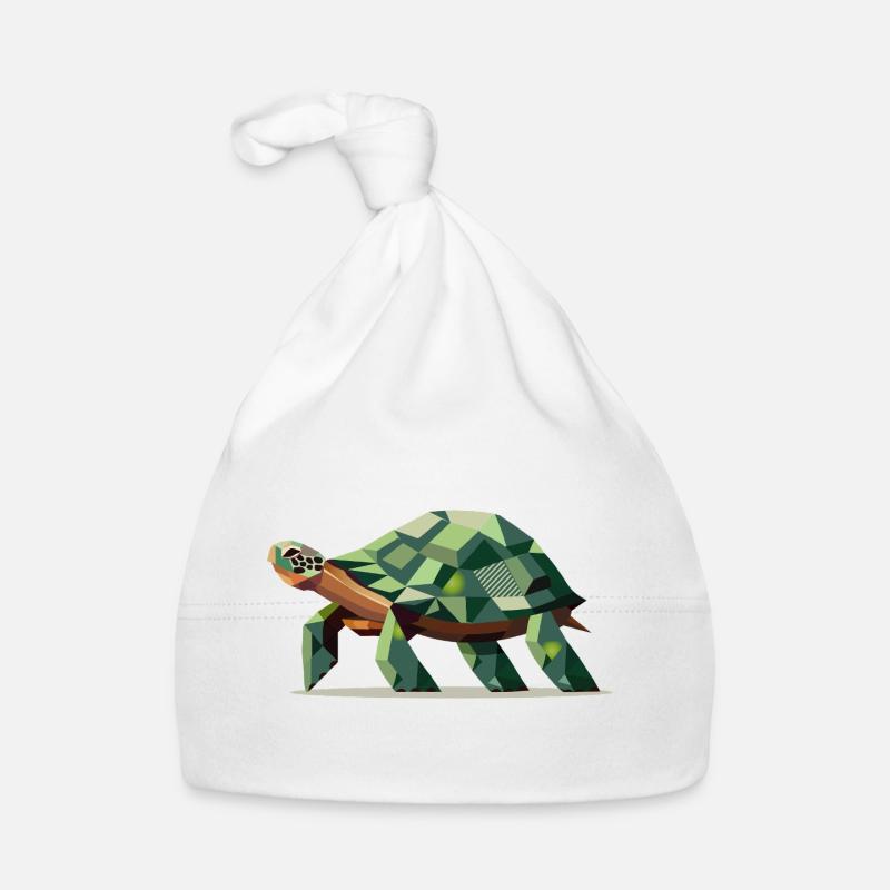 stilisierte Schildkröte im polygonalen Design Baby Bio-Mütze