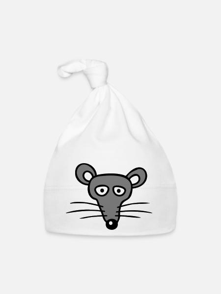 Mouse Mouse Cute Little Rat Rodent Friendly - Organic Baby Cap - white - Front