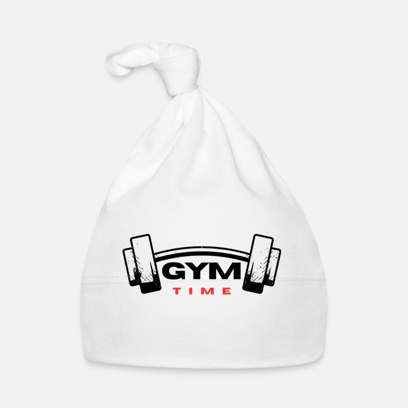 Gym Time text design Organic Baby Cap