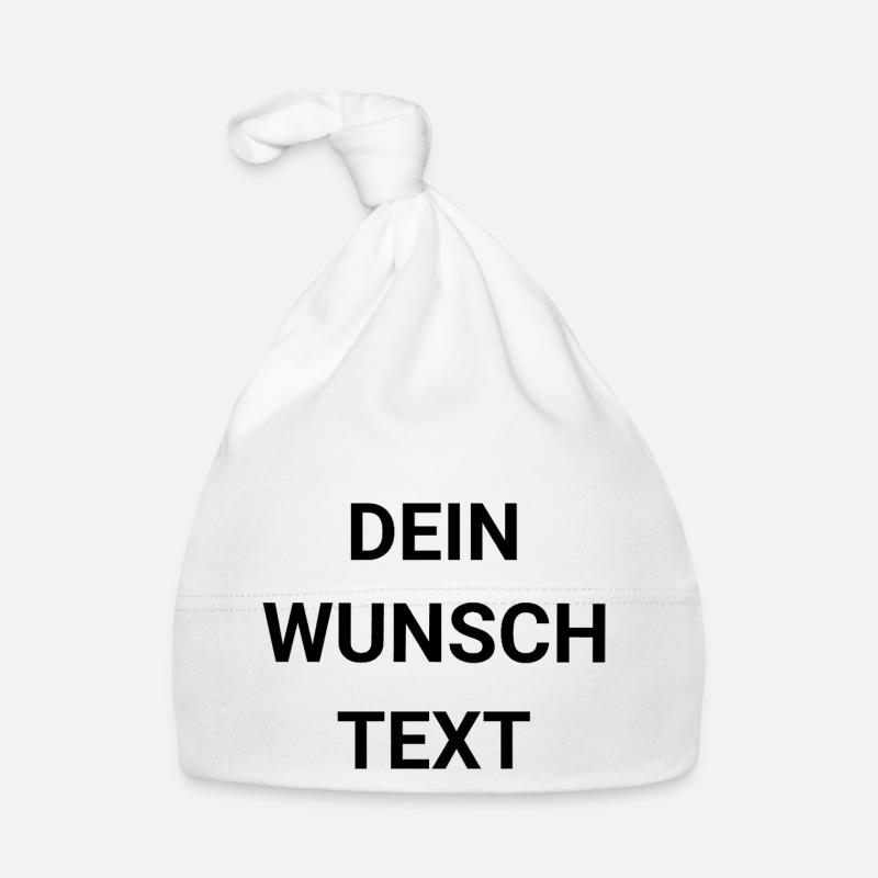 Dein Wunschtext - Baby Bio-Mütze - Weiß