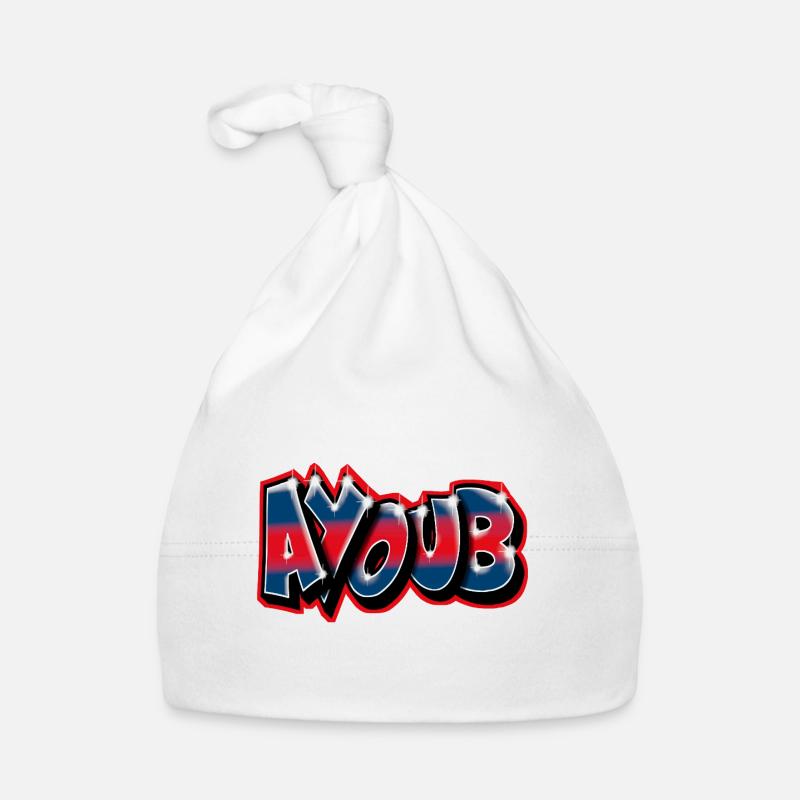 Graffiti First Name AYOUB by Max le Tagueur Organic Baby Cap