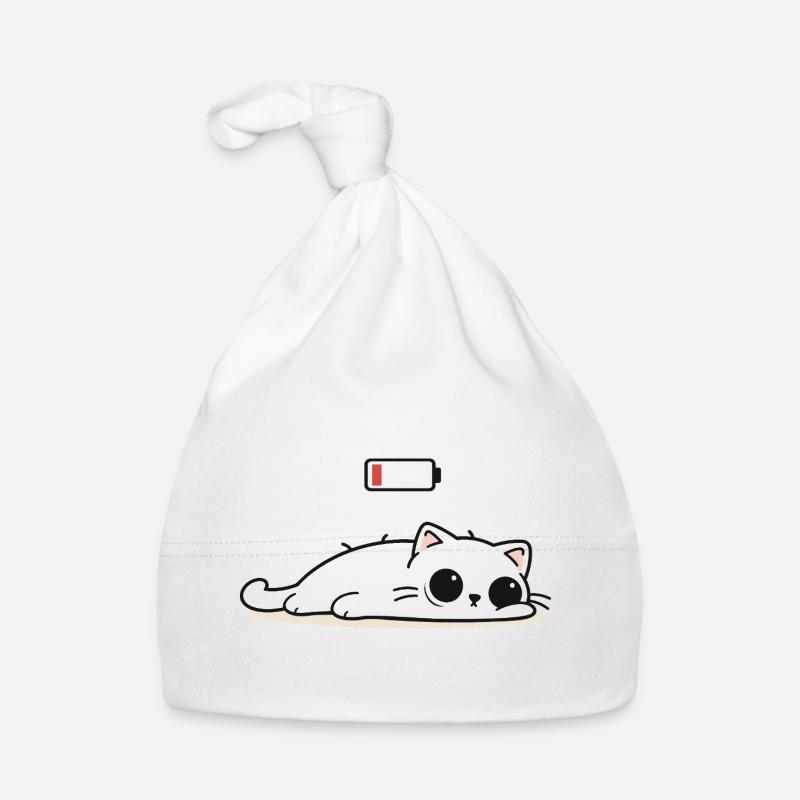 Cat Social Battery Low – No Power Mode Organic Baby Cap