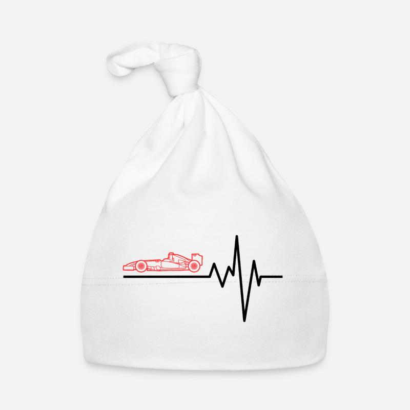 Graphique de contour de voiture de course rouge Bonnet bio Bébé