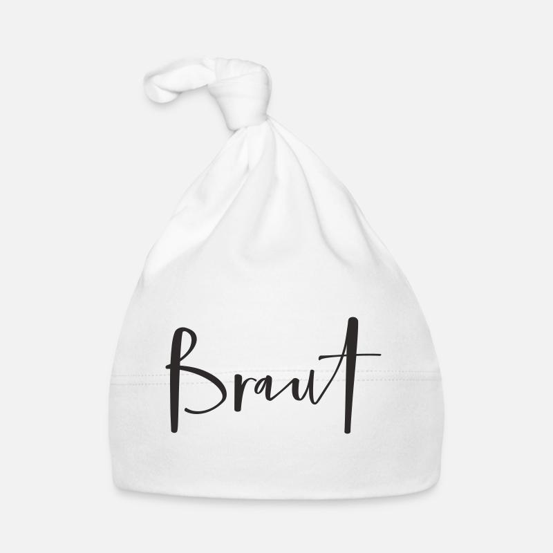 Mariée – Design de texte de mariage stylé Bonnet bio Bébé
