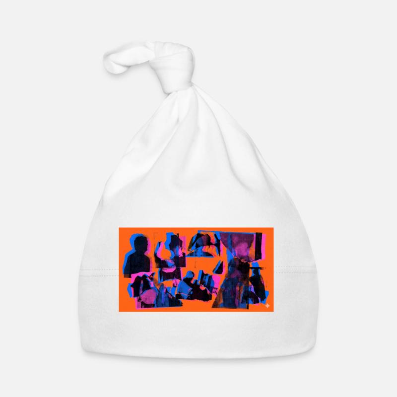 Collage Pop Silhouetten Baby Bio-Mütze