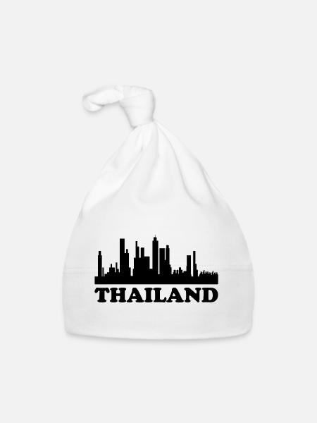 Thailand Skyline - Organic Baby Cap - white - Front