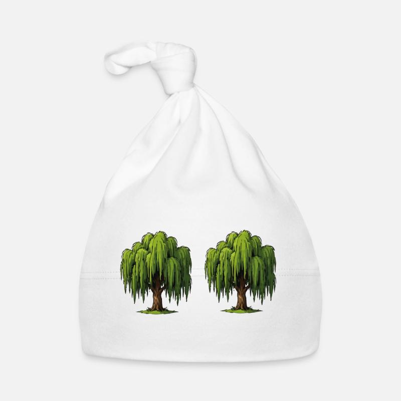 Double Willow Tree Scene Organic Baby Cap