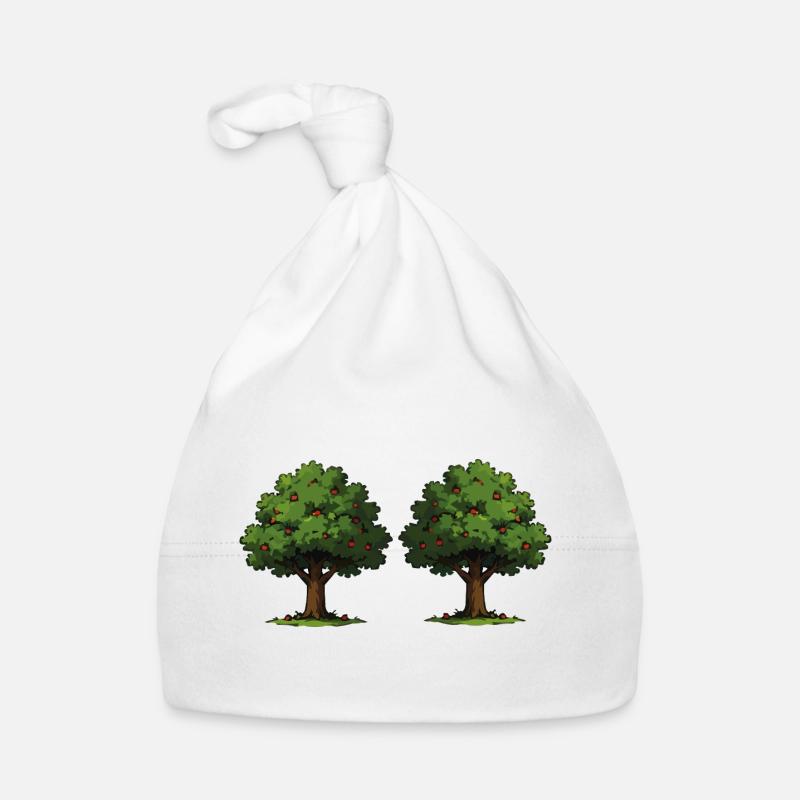 Double tree with red apples Organic Baby Cap