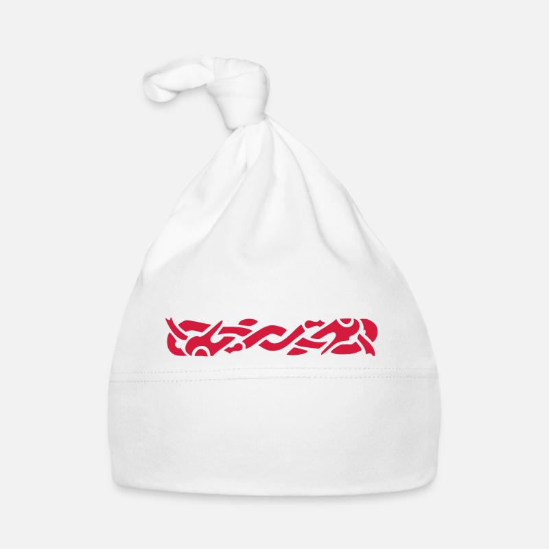 Anglo Saxon Braid 2 - Organic Baby Cap - white